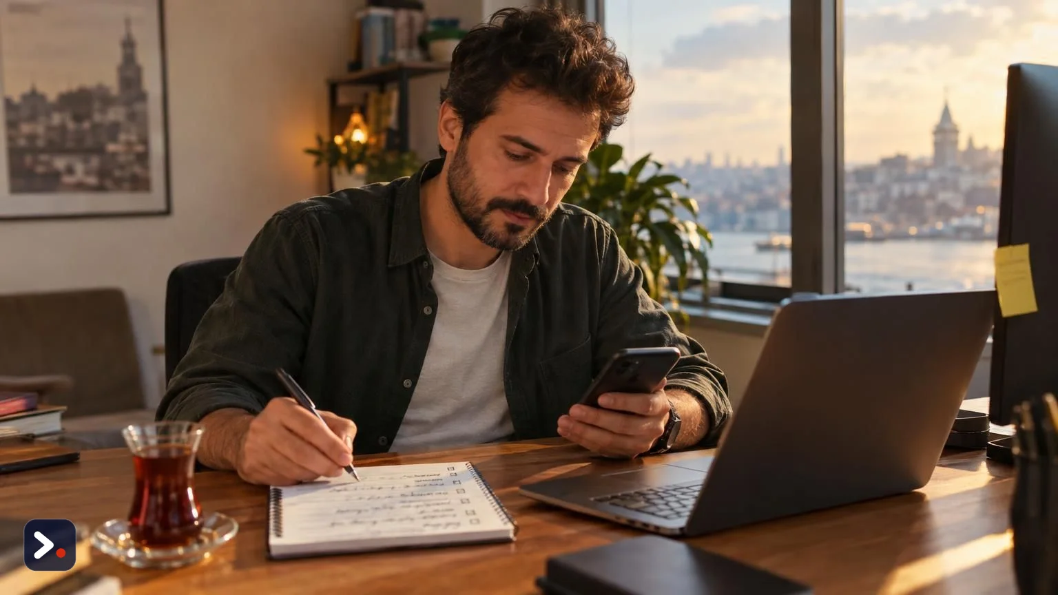 Web sitem neden açılmıyor sorusu için kontrol listesini kâğıda işaretleyen işletme sahibi
